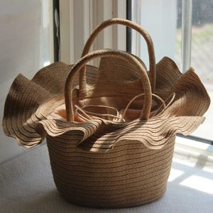 2023 New Women's Straw Woven Bag New Popular Fine Paper Braided Hat Bag 2 Colors In 230518