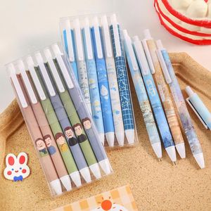 6PCS/SET Kawaii Retractable Morandi Color Gel Pen 0.5mm Cute Kids Hand School Stationery Office Supplies