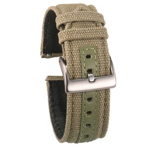 Assista Bands Hemsut Canvas Watch Bands Material Premium Liberação rápida Qualidade verde Nylon Relógio tiras de aço fivela 18mm 20mm 22mm 24mm 230518