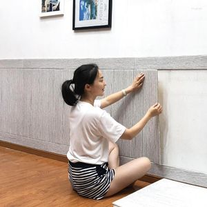 Adesivos de parede 15pcs 3d PE PELO DE GRAINHO DE WOOD GRAVIDO PARA CRIANÇAS Decoração de casa Removível Arte Mural Mural Auto-adesivo Diy Papel de parede