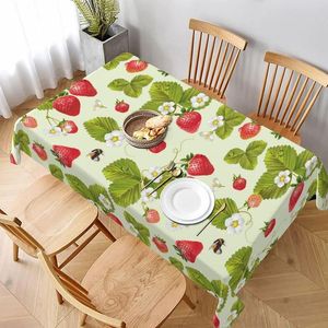 Table Cloth Lovely Strawberry Rectangle Tablecloth Holiday Party Decorations Reusable Waterproof Cover For Kitchen Dining Decor