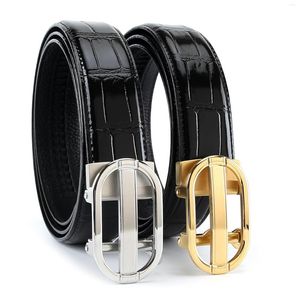 Belts Fashion High Grade Men's Leather Embedding Automatic Checkout Full Grain Business Waistband Belt Luxury Designer