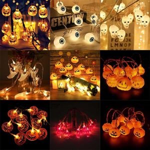 Decorazione per feste 150cm 10LED Halloween LED String Lights Scheletri di fantasmi di zucca portatili per forniture per decorazioni da bar per la casa 2023Party