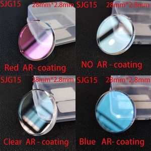 Titta på reparationssatser Sapphire Crystal 28mm 2,8 mm Glass Flat Blue/Red/Clear AR Coating Replacement Mod Part Big Champing