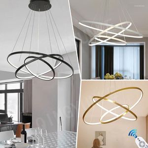 Pendant Lamps Led Lights Modern Design For Living Room Suspension Bedroom Home Decor Ring Hanging Lamp Kitchen Lustre Fixture