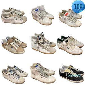 Designer Men Super Star White Shoes Women Genuine Leather Gooseitys Lace Up old-fashioned Shoe Low Top sneaker Real Cowhide Waterproof More