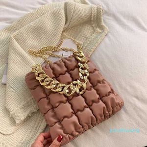 Bolsas de noite luxuoso Lady Lady Crossbody Bag grossa Golden Chain Trend feminina Satchels de Moda de Moda de Moda de ombro de ombro