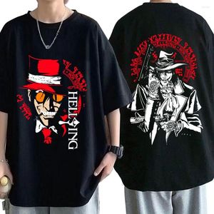 Herr t-skjortor anime hellsing ultimate alucard t-shirt vintage vampyr manga skräckskjorta herr gotiska casual överdimensionerade t-shirts