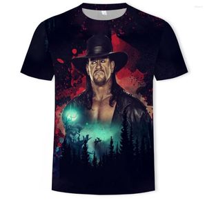 Męskie koszule 2023 The Undertaker 3D Print Men krótki rękaw okrągła szyja T-shirt swobodny hip hop letni koszulka walki wrestling