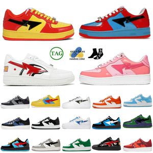 2023 Top STA SK8 Sapatos Casual Designer Shoes Tênis Moda Patnet couro preto cinza verde laranja abc Câmeros azul color