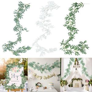 装飾的な花シミュレーションヤナギガーランド人工緑の葉のぶどうパーティー結婚式の背景飾り偽の葉ディイクリスマス