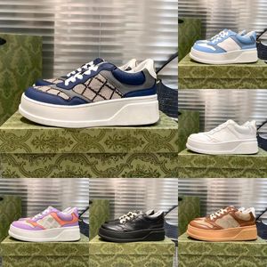 2023 Designer Women Lace Up Sneaker Retro Präglad Fashion Leather Platform Sneaker Multicolored äkta broderi Men Classic Casual Outdoor Shoe With Box No334