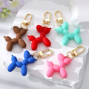 Cute Plastic Resin Balloon Dog Keychain Pendant Cartoon Creative Animal Alloy Keychains Jewelry Accessories Gift