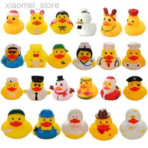 3PSCBath Toys Cute rubber ducks baby bath toys little yellow duck with squeeze soft sound baby association toy Christmas gifts for children