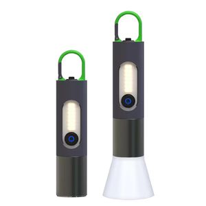 Taşınabilir Mini Güçlü Işık El Feneri USB Şarj Edilebilir Anahtarlık İş Işık Açık Kamp LED Fence Işığı Su Geçirmez Meşale Lamba