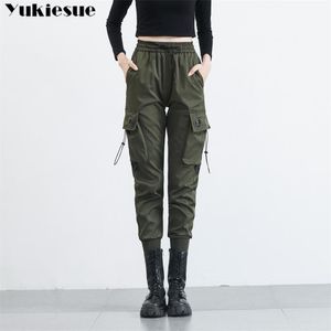 Capris Streetwear Summer fidanzato High Women's Women's Harem Pantaloni Capris per donne Pantaloni da tasche da carico sciolto