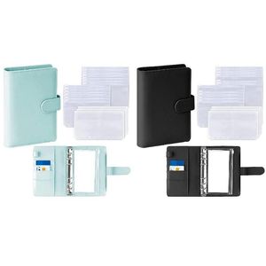 Gift Wrap 2 Set A6 Pu Leather Binder Er With Plastic Pockets Loose Leaf Bags 6 Ring Cash Budget Envelopes System Blue Black Drop Del Dhfyu