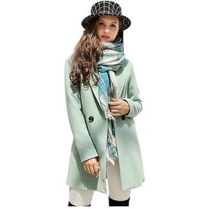 Kvinnors ull blandar Steele 2023 Winter Coat Women Western Style Long Lapel Cashmere European Fashion Jacket Outwear Size S-xxlwomens