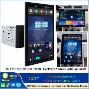 12.2" Android 12 Universal Car dvd Player IPS 100° Rotatable Screen DSP Radio GPS Bluetooth 5.0 WIFI Support CarPlay & Android Auto steering wheel control