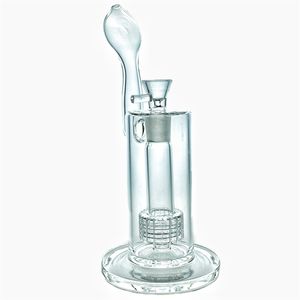 New 10 inches tall oblate mouthpiece Mobius Matrix glass bong glass smoking pipe glass water pipe bongs with 1 birdcage perc (GB-350)