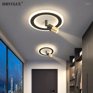 Chandeliers Simple Black White Round Square Home Modern LED Chandelier Lights Living Room Bedroom Flats Aisle Hall Lamps Indoor Lighting