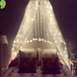 Nuova zanzariera per letto Copriletto da sogno con 100 luci a led Grande tenda da letto a baldacchino sospesa Rete a cupola per l'arredamento della stanza di casa