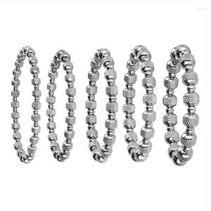 Bangle Metal smycken gåvor diameter 5 6 7 8 10mm rostfritt stål pärlor geometriska nätstrukturer pärlor neutrala charm elastiska armband