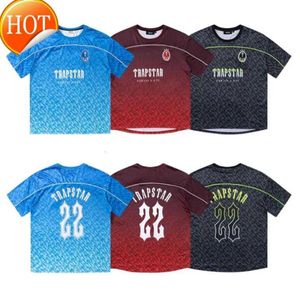 Trapstar T-Shirts Erkek Futbol Forması Tee Kadınlar Yaz Gündelik Gevşek Gevşek Hızlı Kurutma Tişörtleri Kısa Kol Üstleri Nefes Alabilir Tasarım 67ess