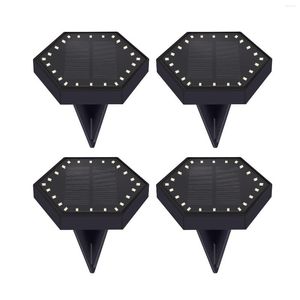 4pcs Solar Ground Lamp Diy Wall Light 24LED Garden Lawn Waterproof Underground Landscape Lights For Pathway Stair