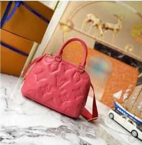 Luxurys Fashion Shell Bag Embroidery Thread Empnawing äkta läder klassiska topp damer handväska kvinnor cossbody handväska handväskor