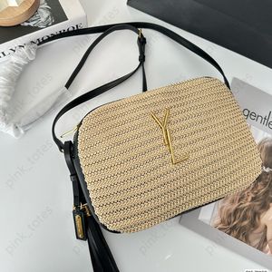 Damaxelväska Halmkameraväskor Raffia Grass designerväska Beach Crossbody Handväska Hobo Tote Lyx Bokstäver Waistabag Handväska 2023 Ny