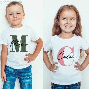 T-shirts Kids Personligt namn Inledande T-shirt Kids Topp Children's Custom T-shirts Boy's Girl's Customized Tee Birthday Present AA230518
