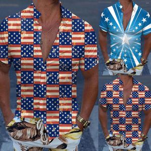 Herren T-Shirts Top T-Shirt Cord Button Up Männer Casual Kurzarm Frühling Sommer Umlegekragen 3D-gedrucktes langes Spitzenhemd
