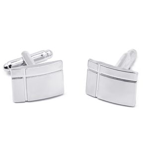 Fashion Cufflinks For Man Silver Plated Rectangle Cross Engraved French Shirt Groom Wedding Cuff Links Mens Jewelry Gift