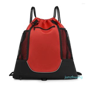 デザイナー-Backpack多目的スポーツドローストリング取り外し可能なネットポケットバスケットボールトレーニングバッグ大容量ポータブルクラブキット