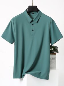 Polos masculinos de verão masculino camisa pólo clássico de manga curta clássica camiseta respirável de nylon de nylon seco