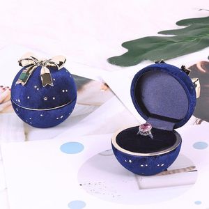 Bijoux Pochettes Boîte D'emballage Bleu Anneau Rond De Stockage En Gros Velours Pendentif Collier Cas Boîtes Et