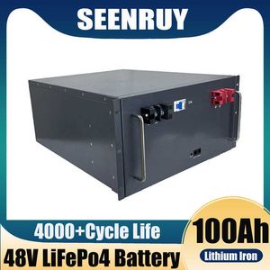 SeenRuy 48V 100AH ​​LifePo4 4,8 kWh Litium Batterry Bluetooth App litium järnfosfat RS485 Kommunikationsbas med 10A -laddare