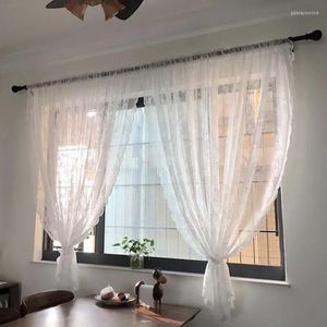 Gardin vit flytande tyll ren för vardagsrum sovrum fönsterpanel kök kort draperi voile