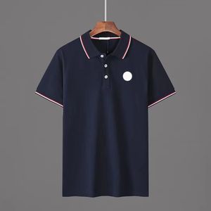 Erkek Polo Gömlek Pamuk Tişört Polo Tasarımcısı Polo Luxe Nakış Yoklu 2023 İlkbahar Yaz Günlük Nefes Alabası Nem Üstleri Tees Erkekler için Tees Polo Tech Slim Fit