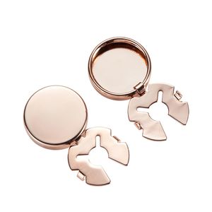 Elegant Metal Round Men's Cufflinks Clip för skjorta manschettknapp omslagsdekoration manschett länkar affärsklänning bröllopsmän smycken