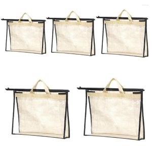 Storage Bags 1PC Transparent Handbag Organizer Cover Anti-dust Purse Case For Hanging Closet With Handle Bag