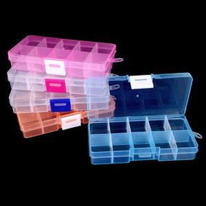 Supporto per gioielli 128x65x22cm Organizzatore fai-da-te Scatola di perline Scatola da 10 slot Contenitori per utensili regolabili in plastica Scatole 230517