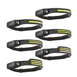 Induction Headlamp COB LED Head Lamp with Built-in Battery Flashlight USB Rechargeable Head Lamp 5 Lighting Modes Head Light W689