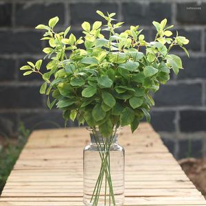 Decorative Flowers 60cm 3 Fork Elephant Leaf Green Plant Leaves Artificial Flower Arrangement Decoration Wedding Home