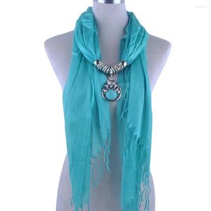 Sciarpe Ciondolo Moda Calaite Lega Gioielli Sciarpa Collana Filato Cotone Telo Mare Nappa Scialle Pashmina