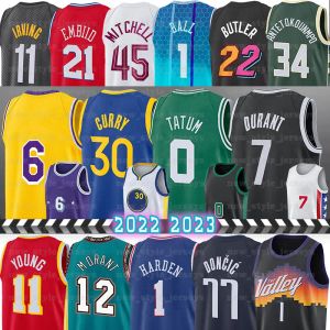 LeBron James Harden Basketball Jerseys Stephen Curry Los''Angeles''Lakers''12 Ja Morant Trae Young Luka Doncic Kyrie Irving LaMelo Ball