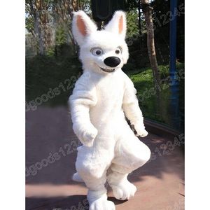 Halloween White Long Fur Husky Dog Mascot Costumes Christmas Party Dress Cartoon Character Carnival Advertising Birthday Party Dress Up Costume Unisex