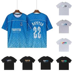 Erkek Tişörtler Trapstar T Shirt Tasarımcı Gömlek Baskı Mektubu Lüks Siyah Beyaz Gri Gökkuşağı Renkli Yaz Sporları Moda Üst Kısa Bir Yeni Tasarım 90ESS