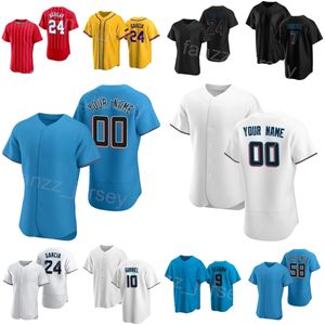 Baseball 10 Yuli Gurriel Jersey Team 58 Jacob Stallings 7 Jesus Sanchez 9 Jean Segura 24 Avisail Garcia 4 Nick Fortes 18 Joey Wendle Space City Cool Base Men Women M-L-Y